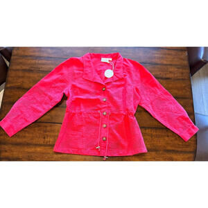 Lacey Chabert Women's Lace Front Jacket with Drawstring Waist Hibiscus - Large